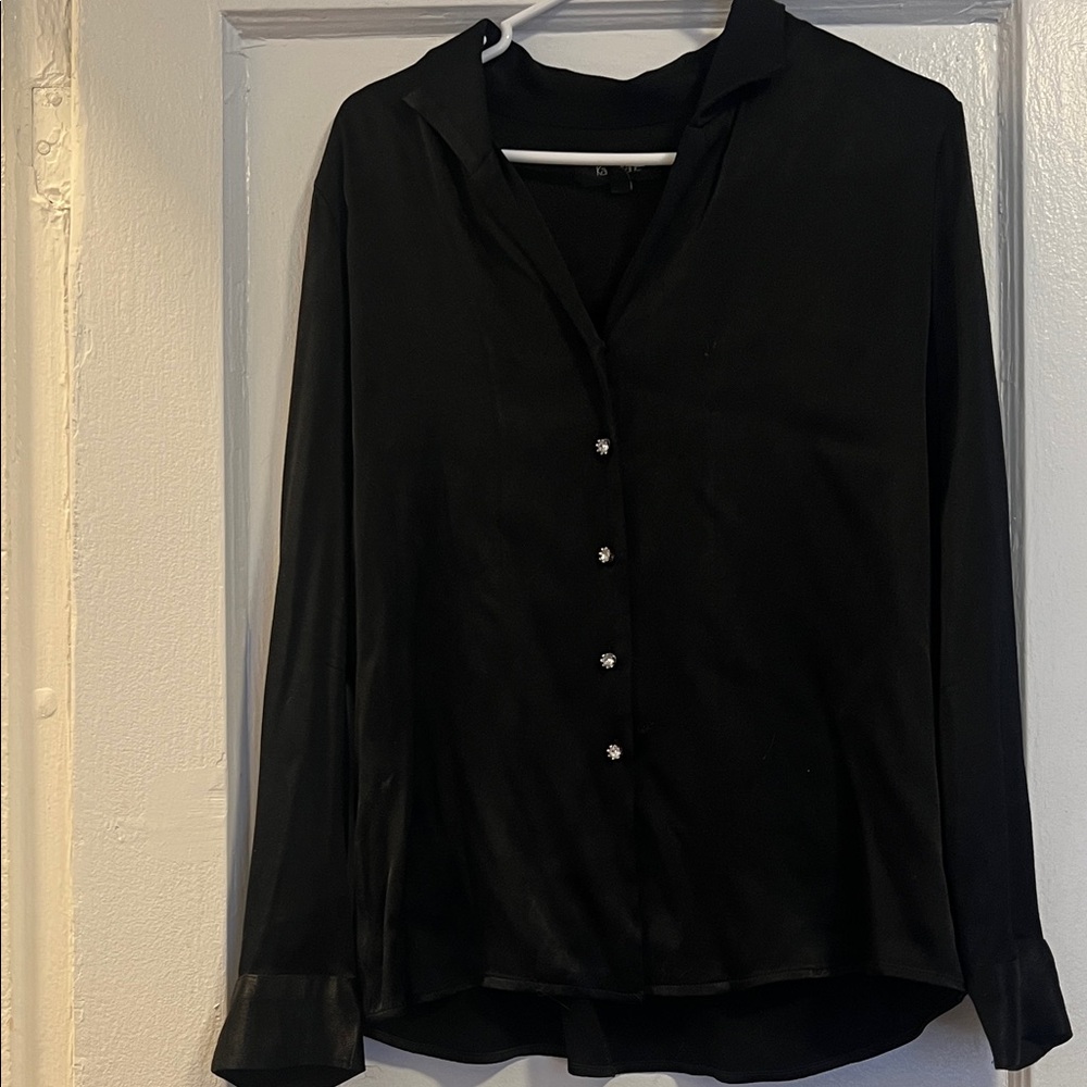 Karen Kane Black Button Down Shirt